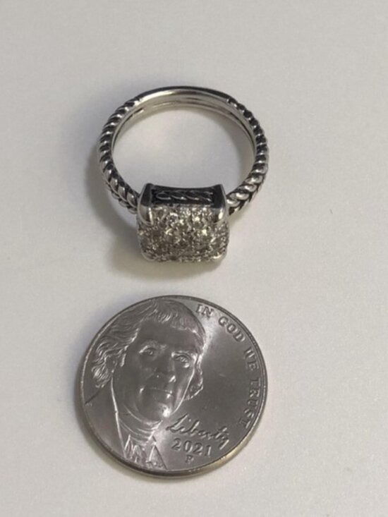 David Yurman Elegant Silver and Gold Women\'s Ring sz7